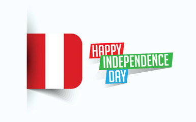 Fototapeta premium Happy Independence Day of Peru Vector illustration, national day poster, greeting template design, EPS Source File