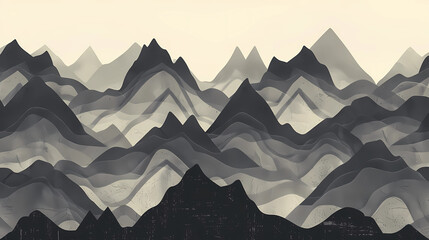 Mountain Range Pattern - obrazy, fototapety, plakaty