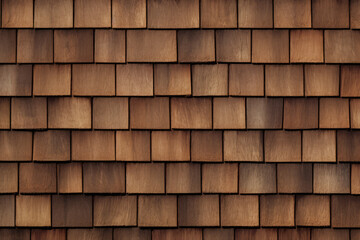 Processed collage of wooden roof shingles texture. Background for banner, backdrop or texture