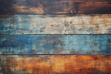 Processed collage of colored old wood planks material texture. Background for banner, backdrop