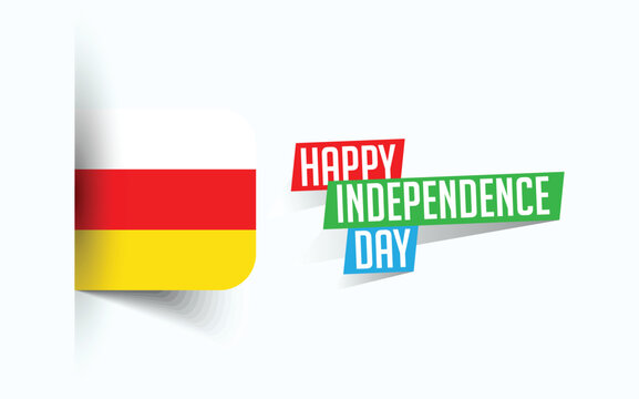 Happy Independence Day of South Ossetia Vector illustration, national day poster, greeting template design, EPS Source File