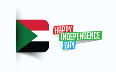 Happy Independence Day of Sudan Vector illustration, national day poster, greeting template design, EPS Source File