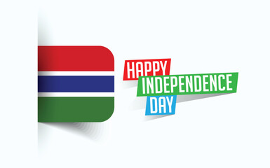 Happy Independence Day of The gambia Vector illustration, national day poster, greeting template design, EPS Source File
