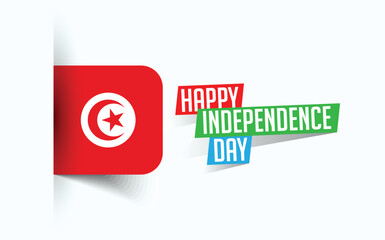 Happy Independence Day of Tunisia Vector illustration, national day poster, greeting template design, EPS Source File
