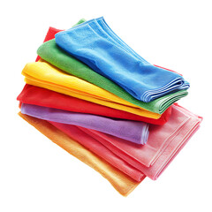 Colorful cloths microfiber isolated on a white background 