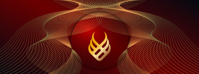 Abstract vector background with golden logo. - 766315241