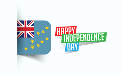 Happy Independence Day of Tuvalu Vector illustration, national day poster, greeting template design, EPS Source File