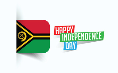 Happy Independence Day of Vanuatu Vector illustration, national day poster, greeting template design, EPS Source File