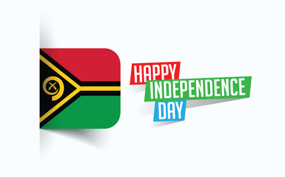 Happy Independence Day of Vanuatu Vector illustration, national day poster, greeting template design, EPS Source File