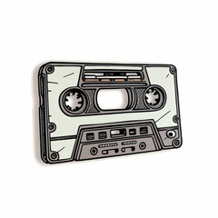 Obraz premium cassette, sticker on white background