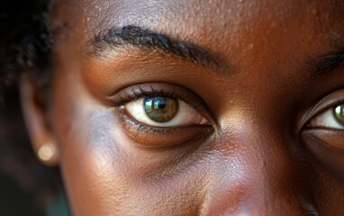 African American black Woman eyes close-up