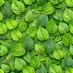 Seamless green leaves pattern