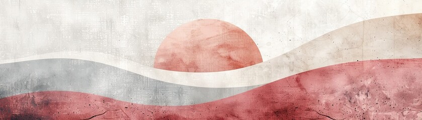 Dusty pink 2D shapes, minimalist Boho Japandi style, clean design on white background