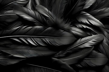 black feather background - obrazy, fototapety, plakaty