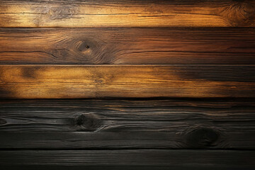 Fototapeta premium Black and gold and yellow dark painted and dirty used outdoor wood wall wooden plank board texture background with grains and structures