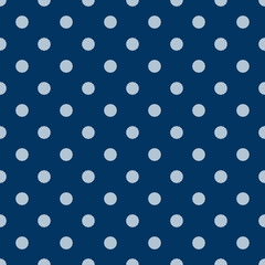 Simple, seamless blue polka dot background
