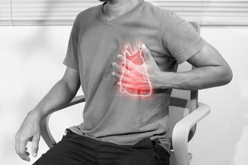 An Asian man has chest tightness due to a heart attack. Coronary artery disease