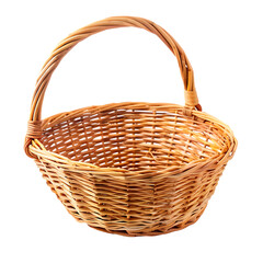 Wicker basket isolated on a white background 