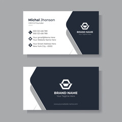Modern Business Card - Creative and Clean Business Card Template. black business card design.