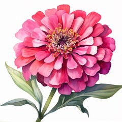 Watercolor zinnia clipart in bold and vibrant colors
