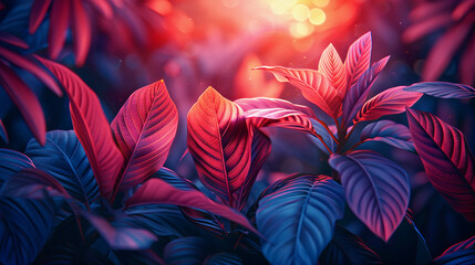 Background illustration of tropical leaves. Background wallpaper. Generative AI