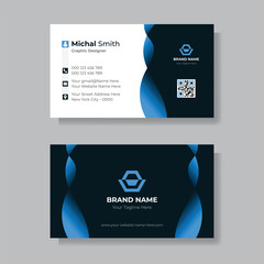 Modern Business Card - Creative and Clean Business Card Template. black and white business card design.
