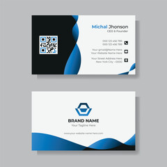 Modern Business Card - Creative and Clean Business Card Template. black and white business card design.