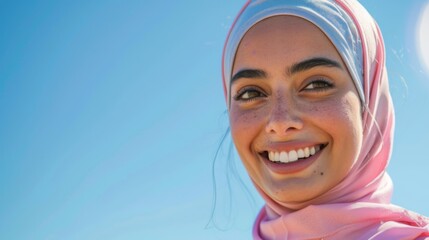 Close up portrait of a woman jogging
