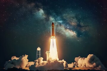 space rocket in space. Generative AI