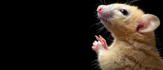Obraz premium a small animal in focus, positioned against a solid black background