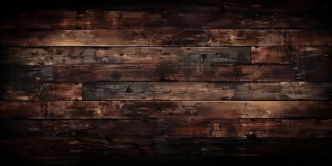 Foto op Plexiglas  a brown wood plank background, brown wood fence texture and background, old wood vintage  © Planetz