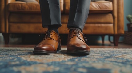 Men fashion brown leather boots