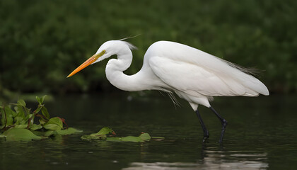 Fototapeta premium Great White Egret bird Stock Photo,Egret bird photography.Wildlife Photography, Generative AI