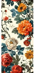 Vintage Botanical Illustration with Muted Floral Patterns Generative AI