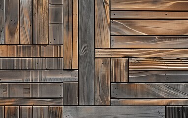 Detailed Wood Texture: Linear Relief Wall