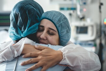 Brain Cancer Patient hugging each other