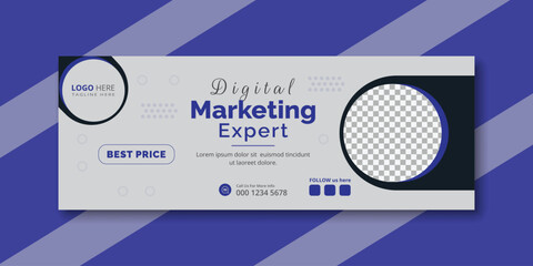 Digital marketing Facebook cover design template