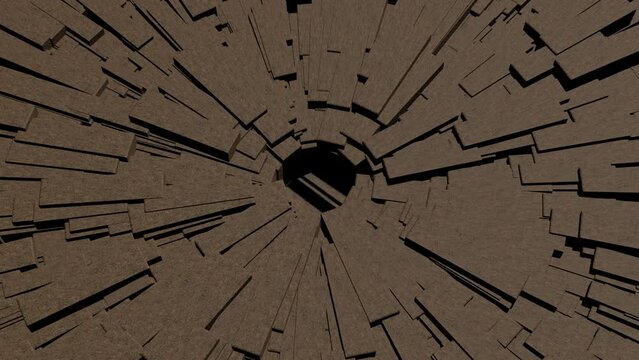 Abyss of Geometric Patterns and Infinite Depth. A gray futuristic shape pattern background