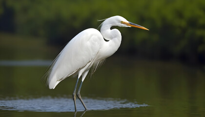 Obraz premium Great White Egret bird Stock Photo,Egret bird photography.Wildlife Photography, Generative AI