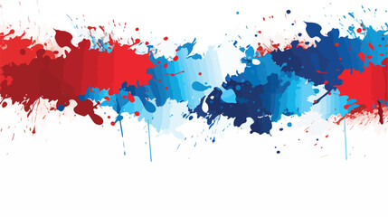Abstract red and blue paint splatter on a textured wa