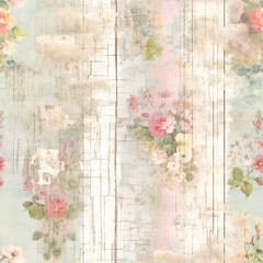 Shabby chic scrapbook style background with roses