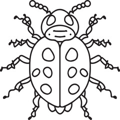 Insects coloring pages for coloring book. Insects outline vector.