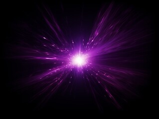 Purple light flare isolated black background