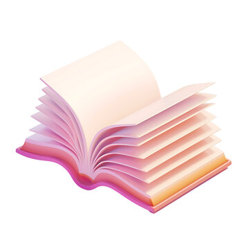 Cartoon Open Book with Glossy Pages