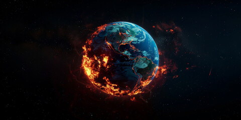 global warming in earth in space, The Earth is destroyed by the sun. 