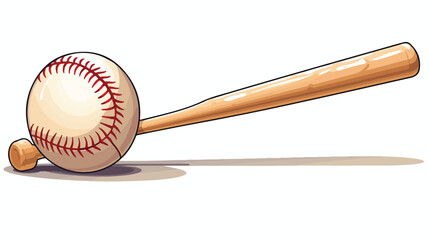 Baseball Bats Ball and Banner flat vector isolated on