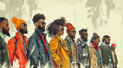Illustration capturing the stark contrast between privilege and poverty with characters representing different socio-economic backgrounds urging viewers to confront systemic inequalities. - obrazy, fototapety, plakaty