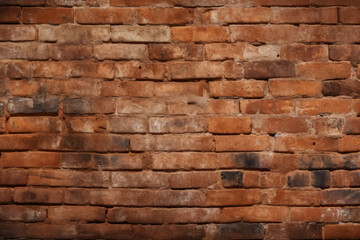 Fototapeta premium Processed collage of obsolete red brock masonry wall texture. Background for banner, backdrop