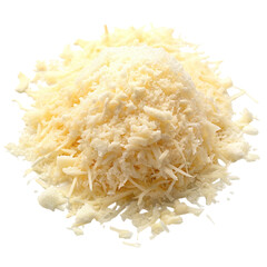 Pile of grated parmesan cheese isolated on transparent background - obrazy, fototapety, plakaty
