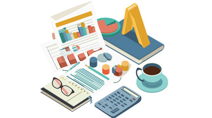 Corporate Financial Planning flat vector isolated on